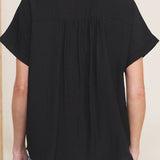 Barbara Textured Button Front Top