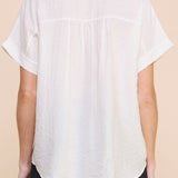Barbara Textured Button Front Top