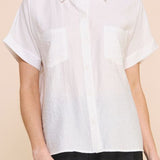 Barbara Textured Button Front Top