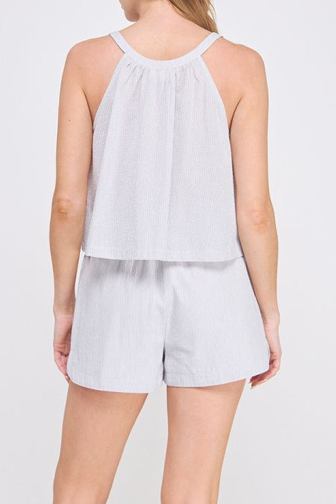 Mariam Seersucker Sleeveless Top