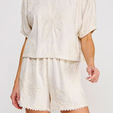 Malia Floral Embroidered Dolman Top