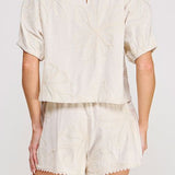 Malia Floral Embroidered Dolman Top