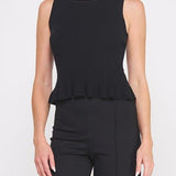 Aubrey Rib - Knit Peplum Tank - MTT Collective