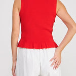 Aubrey Rib - Knit Peplum Tank - MTT Collective