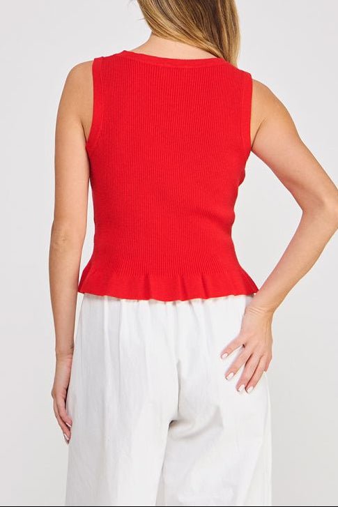 Aubrey Rib - Knit Peplum Tank - MTT Collective