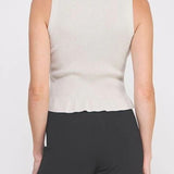 Aubrey Rib-Knit Peplum Tank