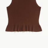 Aubrey Rib-Knit Peplum Tank