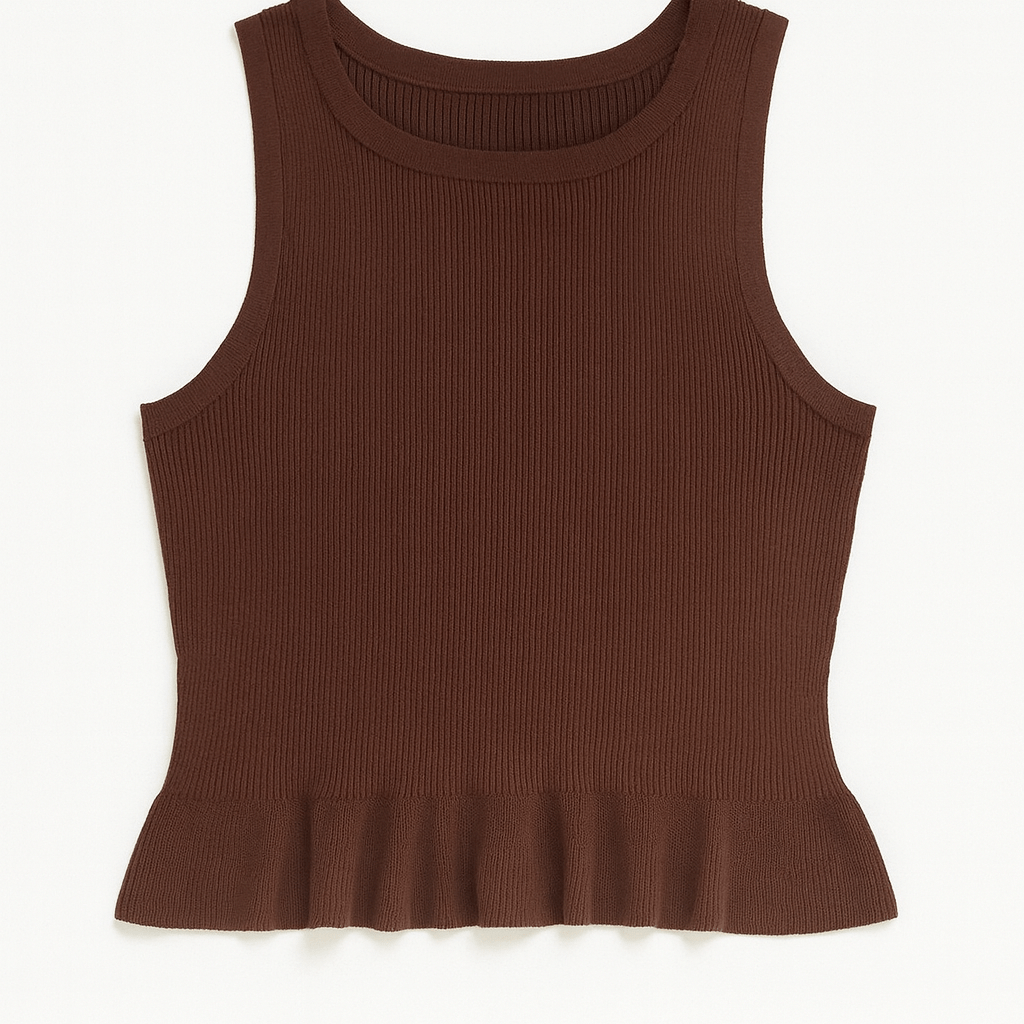Aubrey Rib - Knit Peplum Tank - MTT Collective
