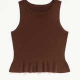 Aubrey Rib - Knit Peplum Tank - MTT Collective