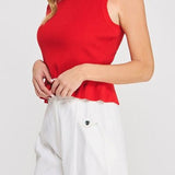 Aubrey Rib - Knit Peplum Tank - MTT Collective
