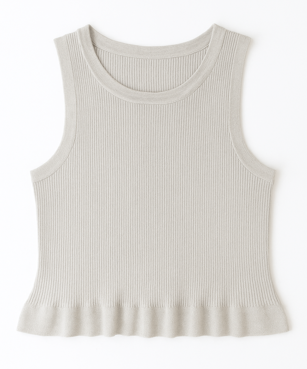 Aubrey Rib - Knit Peplum Tank - MTT Collective