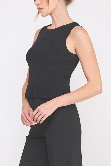 Aubrey Rib - Knit Peplum Tank - MTT Collective
