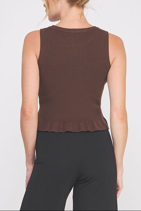 Aubrey Rib - Knit Peplum Tank - MTT Collective