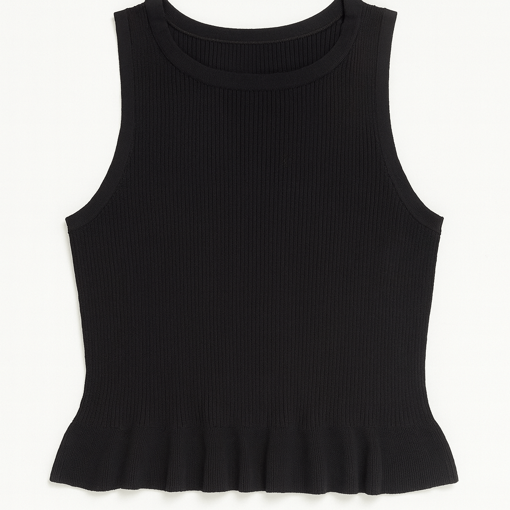 Aubrey Rib - Knit Peplum Tank - MTT Collective