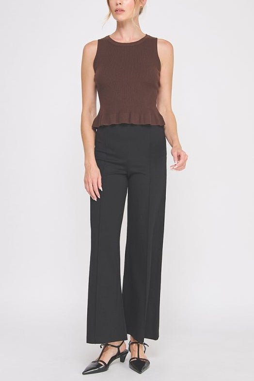 Aubrey Rib - Knit Peplum Tank - MTT Collective