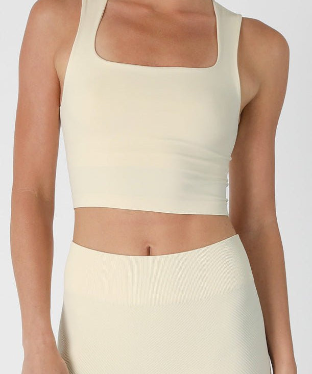 Ava Clean Line Square Neck Cropped Top - MTT Collective