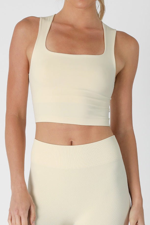 Ava Clean Line Square Neck Cropped Top - MTT Collective