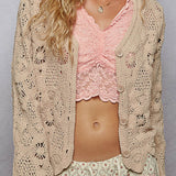 Juliet V-Neck Knit Crochet Cardigan