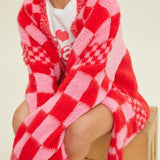 The Marlowe Checkered Oversized Knit Cardigan