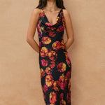 Juniper Floral Maxi Dress in Nightfall Bloom, front