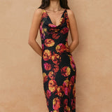 Juniper Floral Maxi Dress in Nightfall Bloom, front
