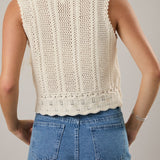Lainey Scallop Sleeveless Sweater Top