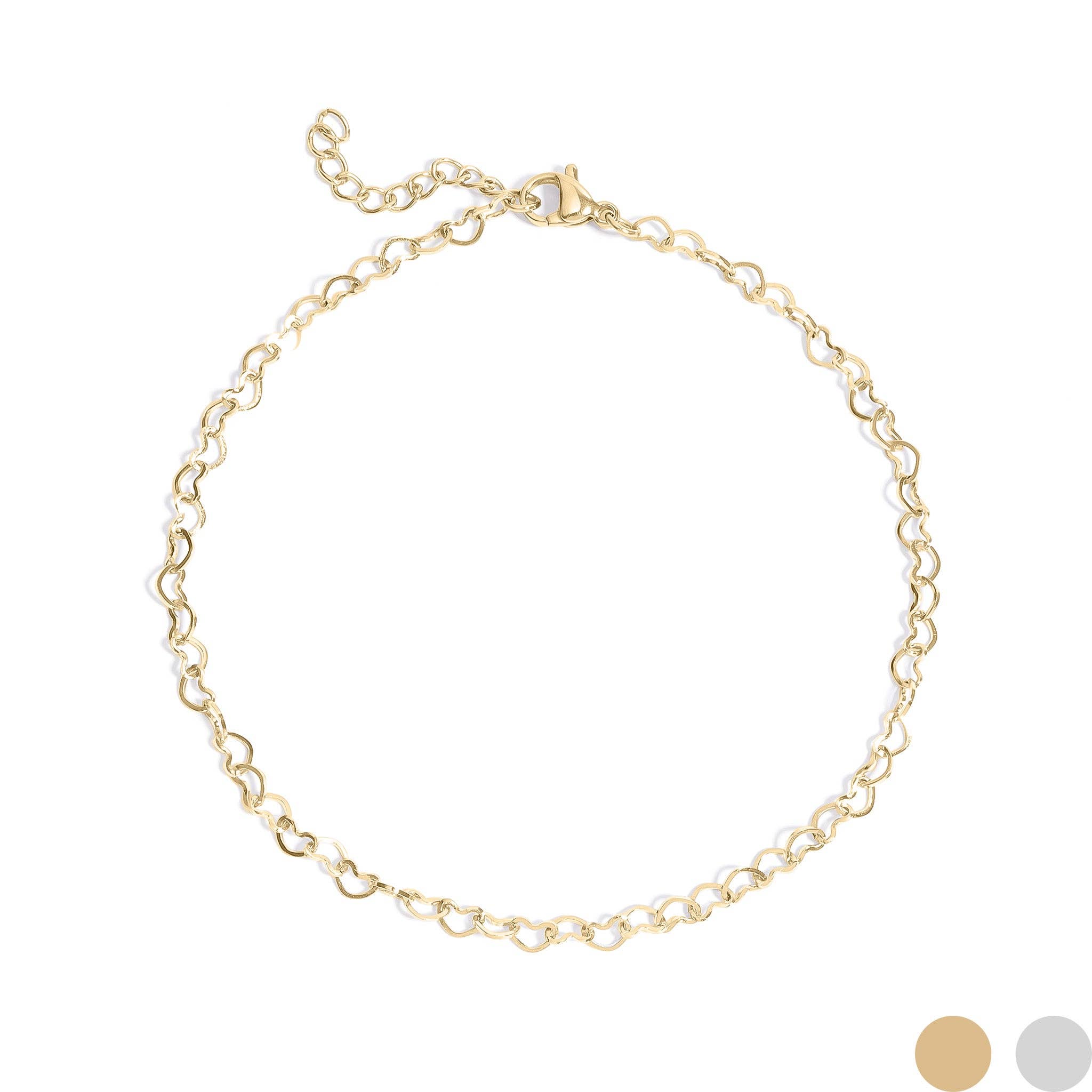 MTT Jewelry - Jewelry - Anklets - Luella Linked Hearts Anklet - MTT Collective