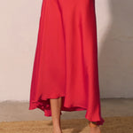 Back In Time Poly Silk Midi Swing Skirt - MTT Collective