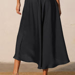 Back In Time Poly Silk Midi Swing Skirt - MTT Collective
