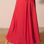 Back In Time Poly Silk Midi Swing Skirt - MTT Collective