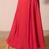 Back In Time Poly Silk Midi Swing Skirt - MTT Collective