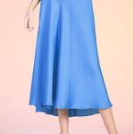 Back In Time Poly Silk Midi Swing Skirt - MTT Collective