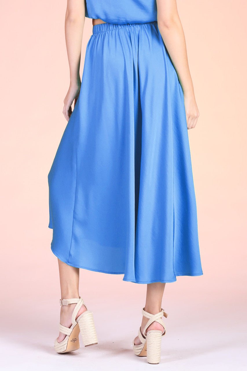 Back In Time Poly Silk Midi Swing Skirt - MTT Collective