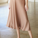 Back In Time Poly Silk Midi Swing Skirt - MTT Collective
