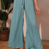 Back In Time Poly Silk Tie Waist Pants - MTT Collective