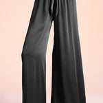 Back In Time Poly Silk Tie Waist Pants - MTT Collective