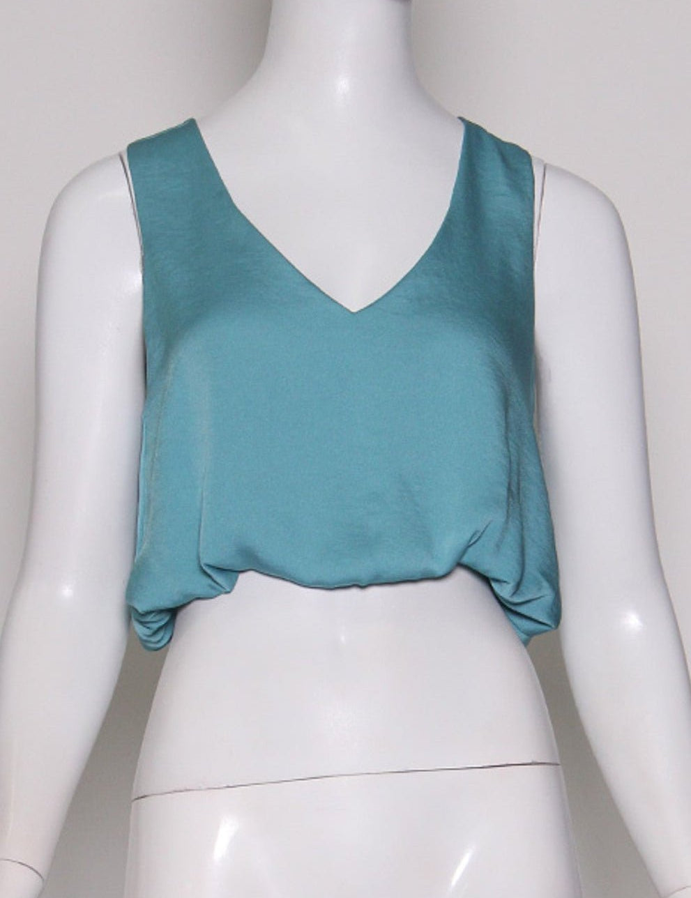 Back In Time Poly Silk V - Neck Top - MTT Collective