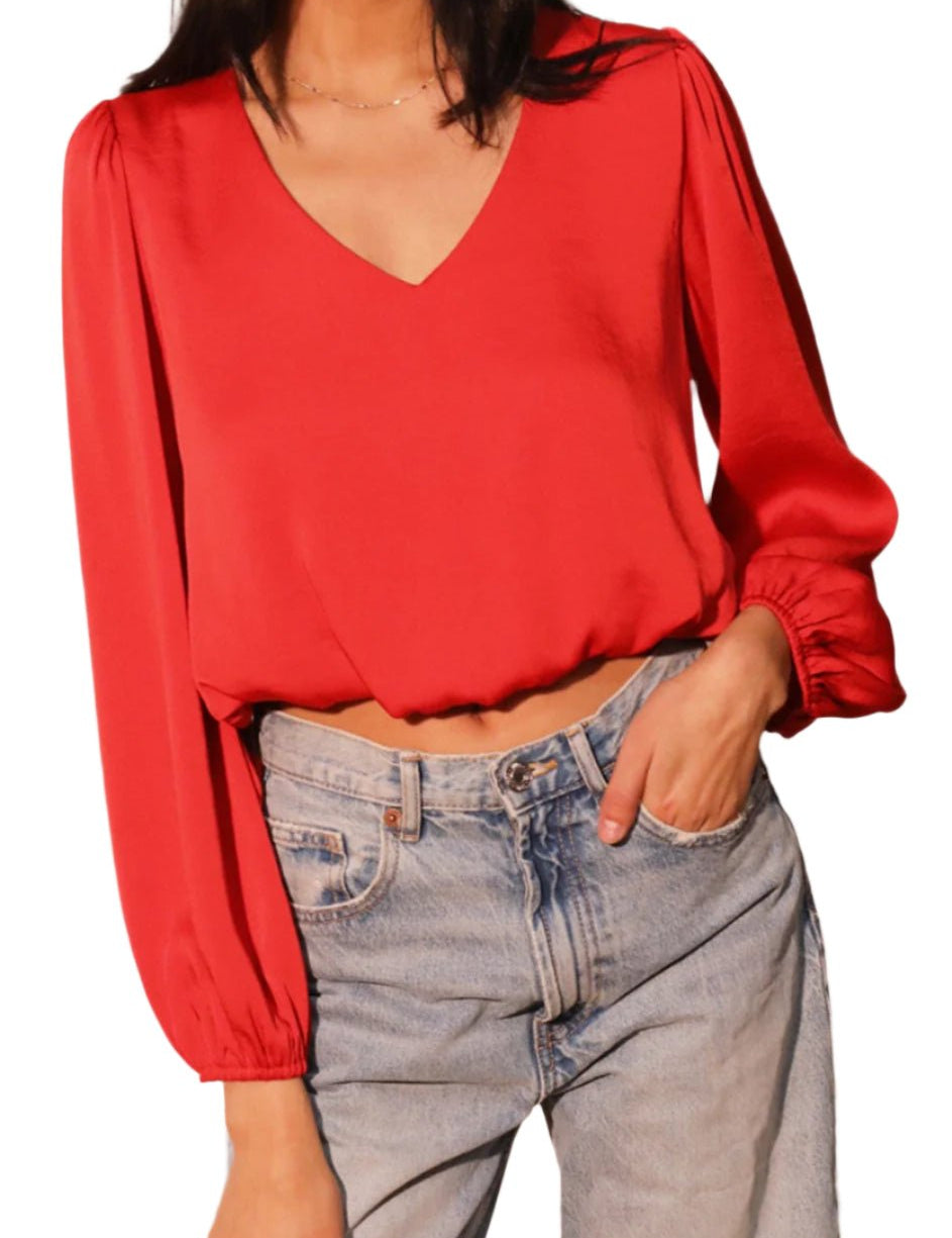 Back In Time Washed Poly Silk Top - MTT Collective