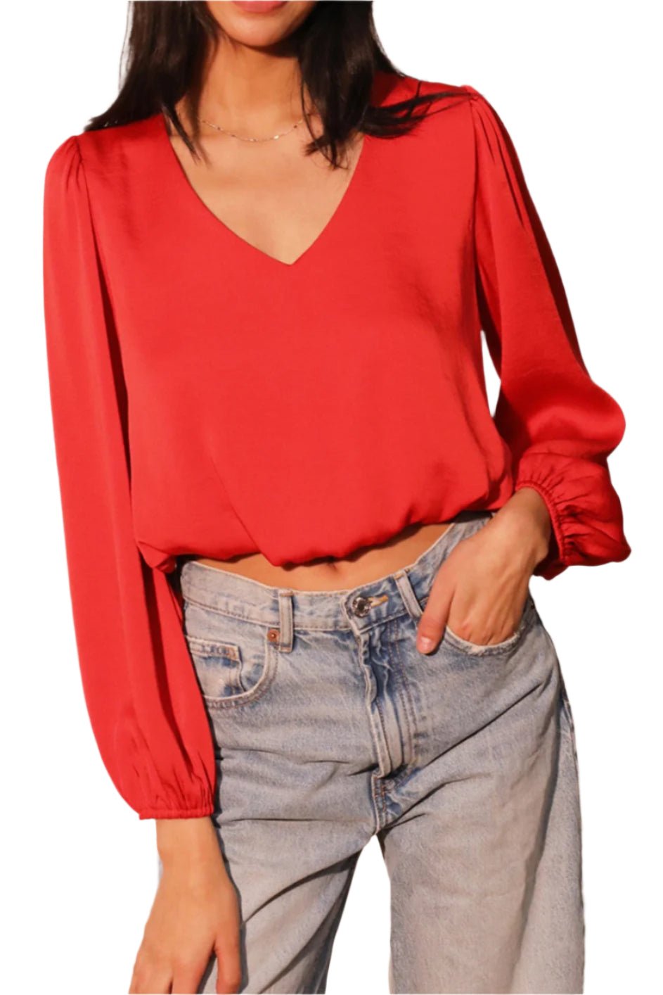 Back In Time Washed Poly Silk Top - MTT Collective