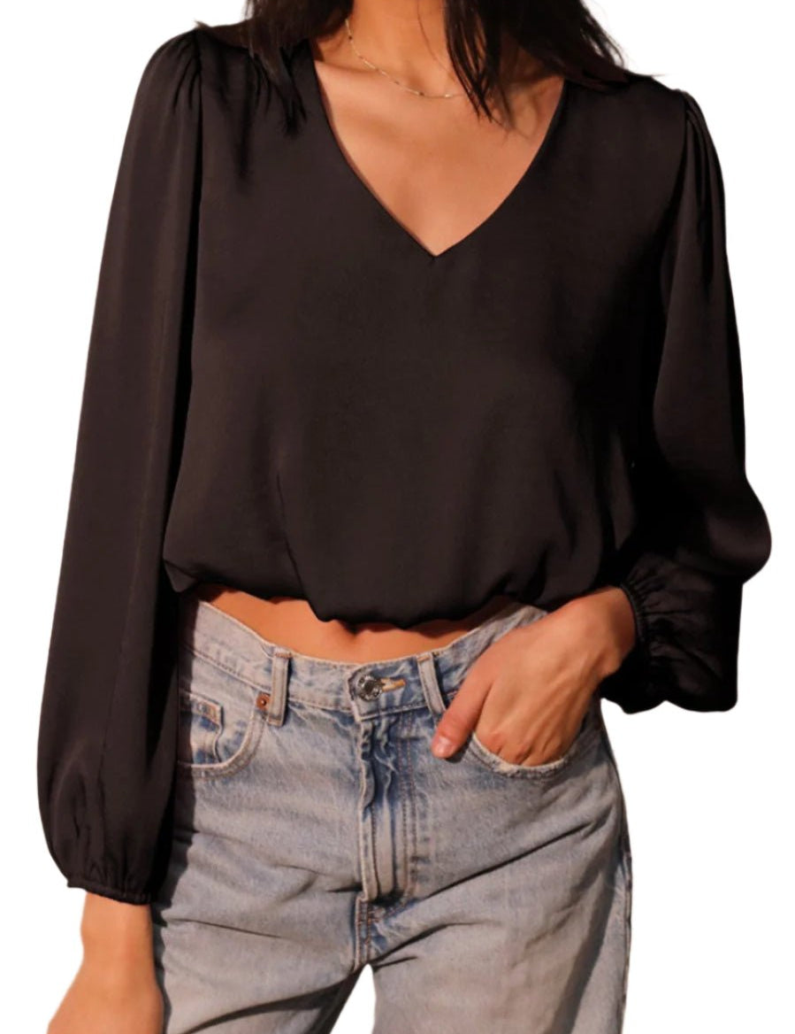 Back In Time Washed Poly Silk Top - MTT Collective