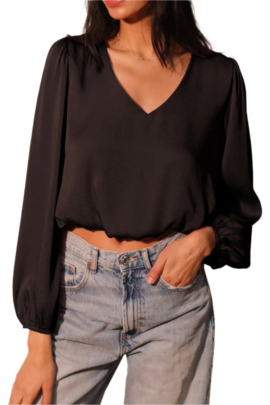 Back In Time Washed Poly Silk Top - MTT Collective