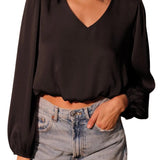 Back In Time Washed Poly Silk Top - MTT Collective