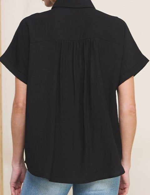 Barbara Textured Button Front Top - MTT Collective