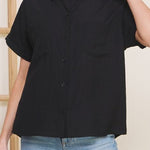 Barbara Textured Button Front Top - MTT Collective