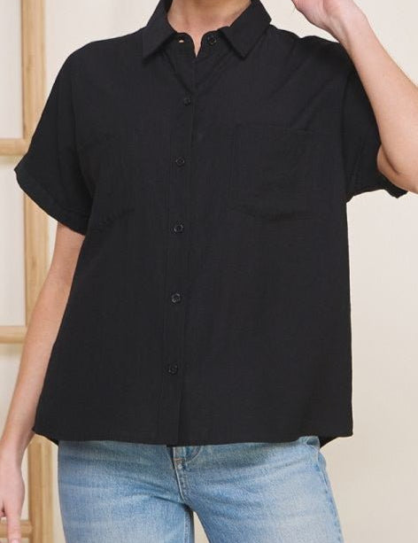 Barbara Textured Button Front Top - MTT Collective