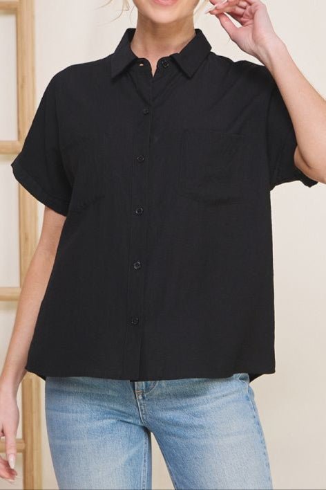 Barbara Textured Button Front Top - MTT Collective