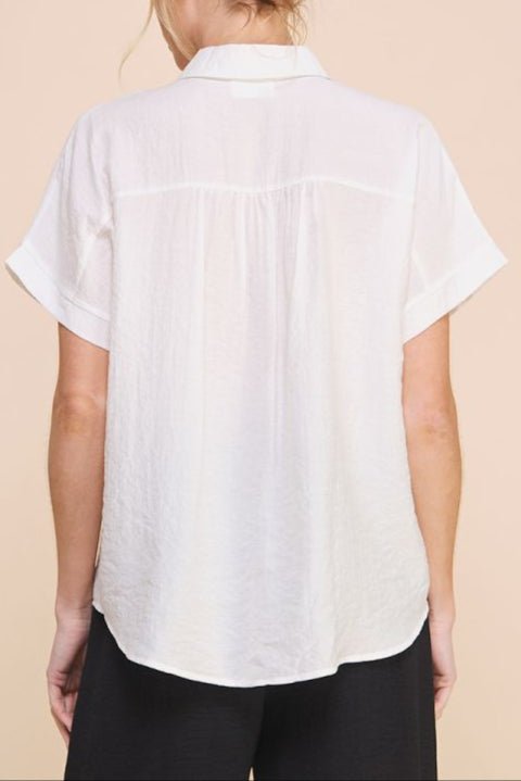 Barbara Textured Button Front Top - MTT Collective