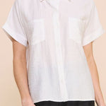 Barbara Textured Button Front Top - MTT Collective