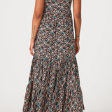 Freya Maxi Dress in Black/Teal - MTT Collective