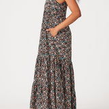 Freya Maxi Dress in Black/Teal - MTT Collective